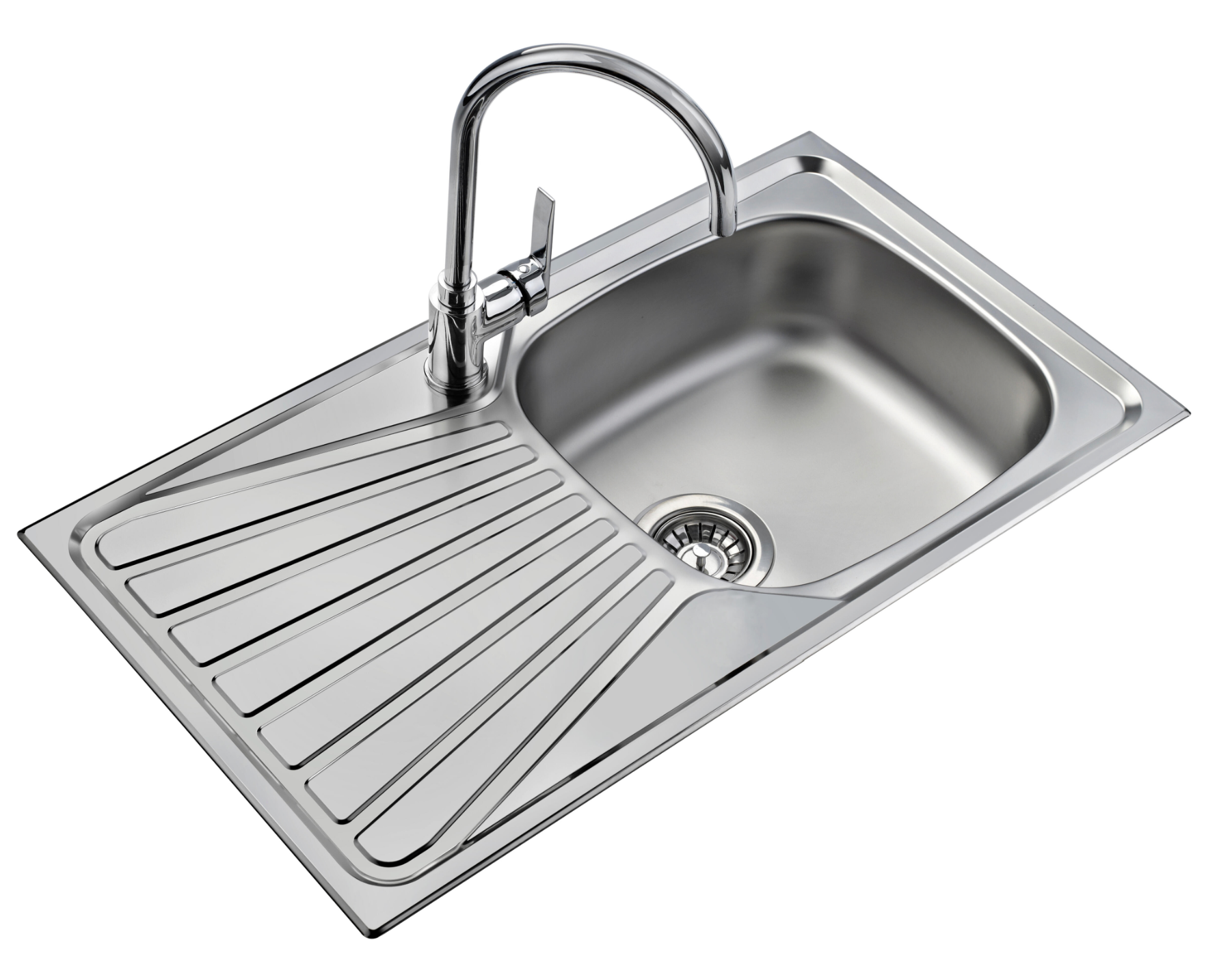 TEKA kitchen sink, 1 single bowl with drainer – 18/10 stainless steel – 78 × 43.5 × 14.6 cm