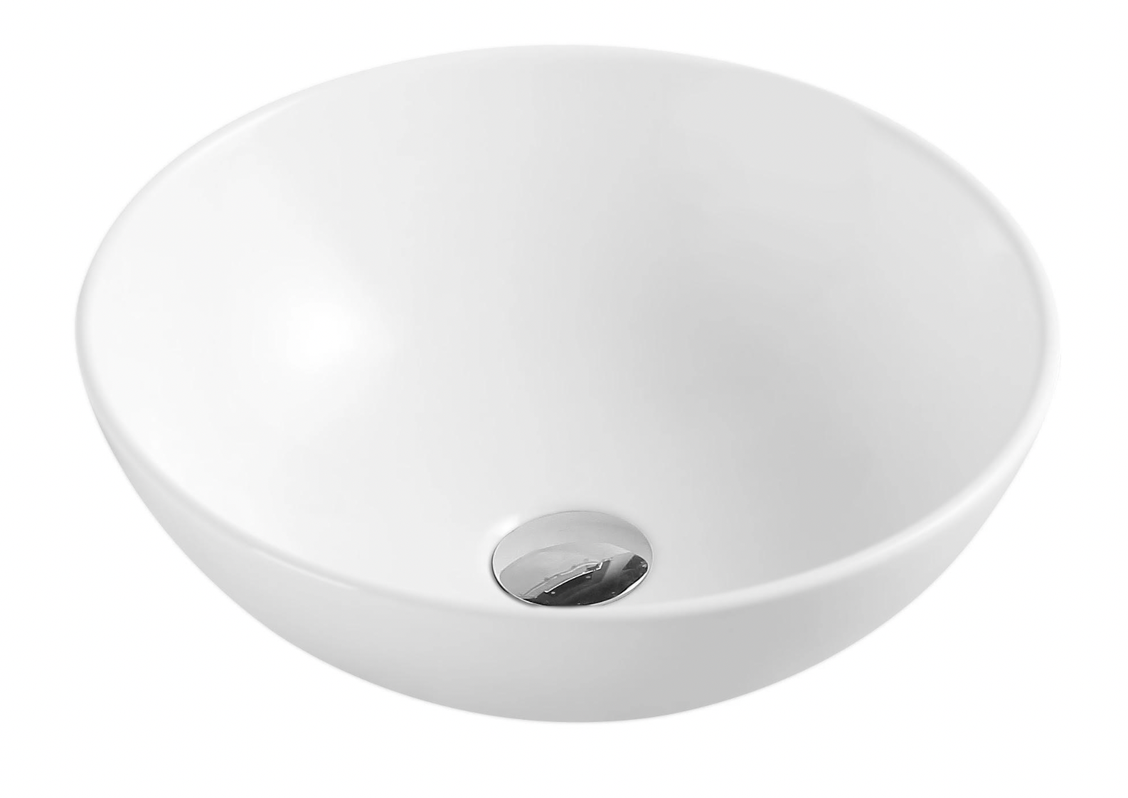 Round countertop washbasin “Bol” Ø 36 cm – porcelain, matt white
