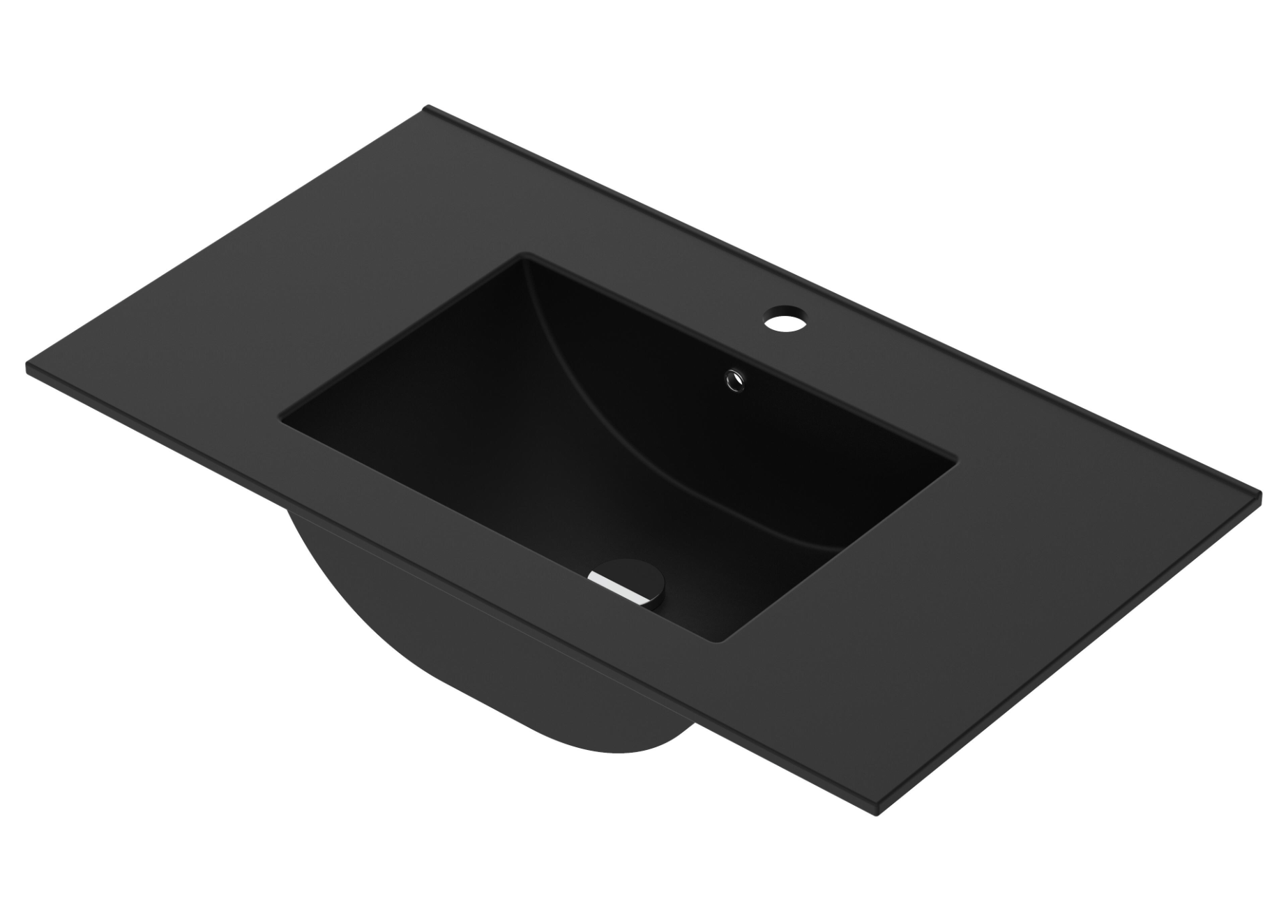Washbasin 81 × 46.5 × 1.8 cm – Porcelain, Matt Black