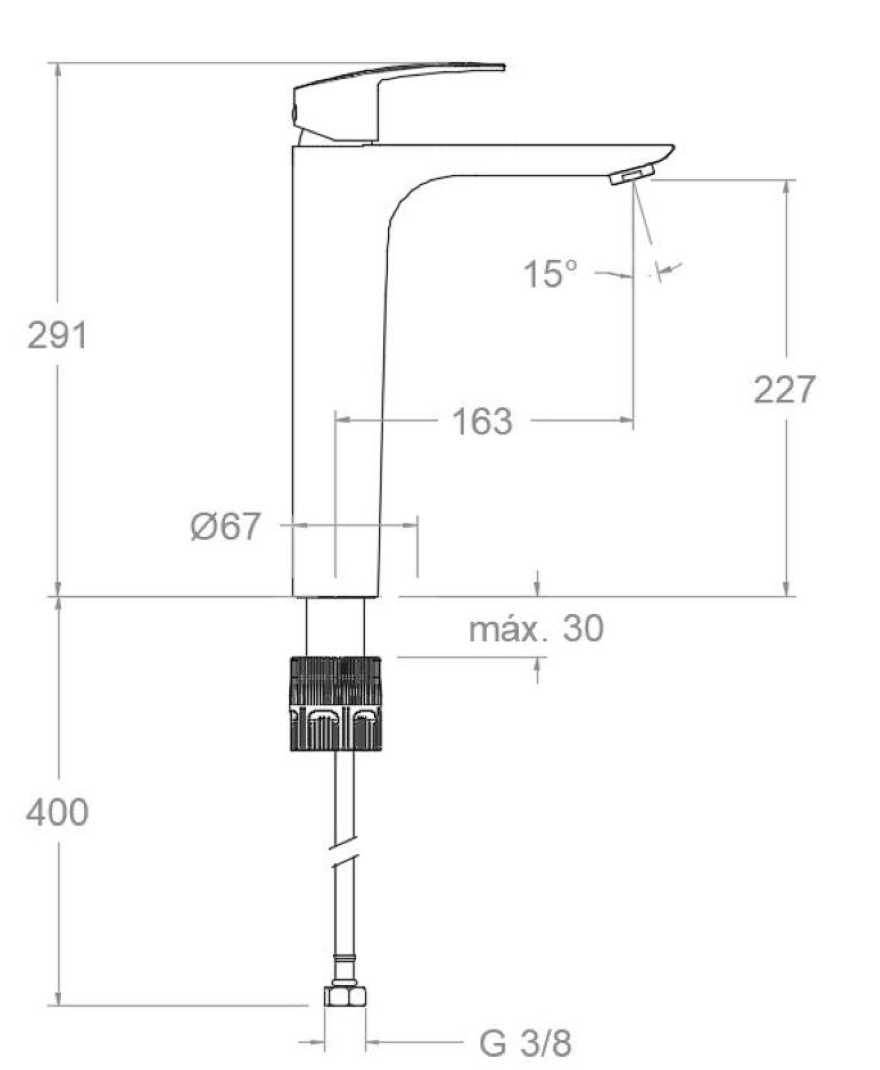 Talus Pro washbasin faucet - chrome - brass - long spout