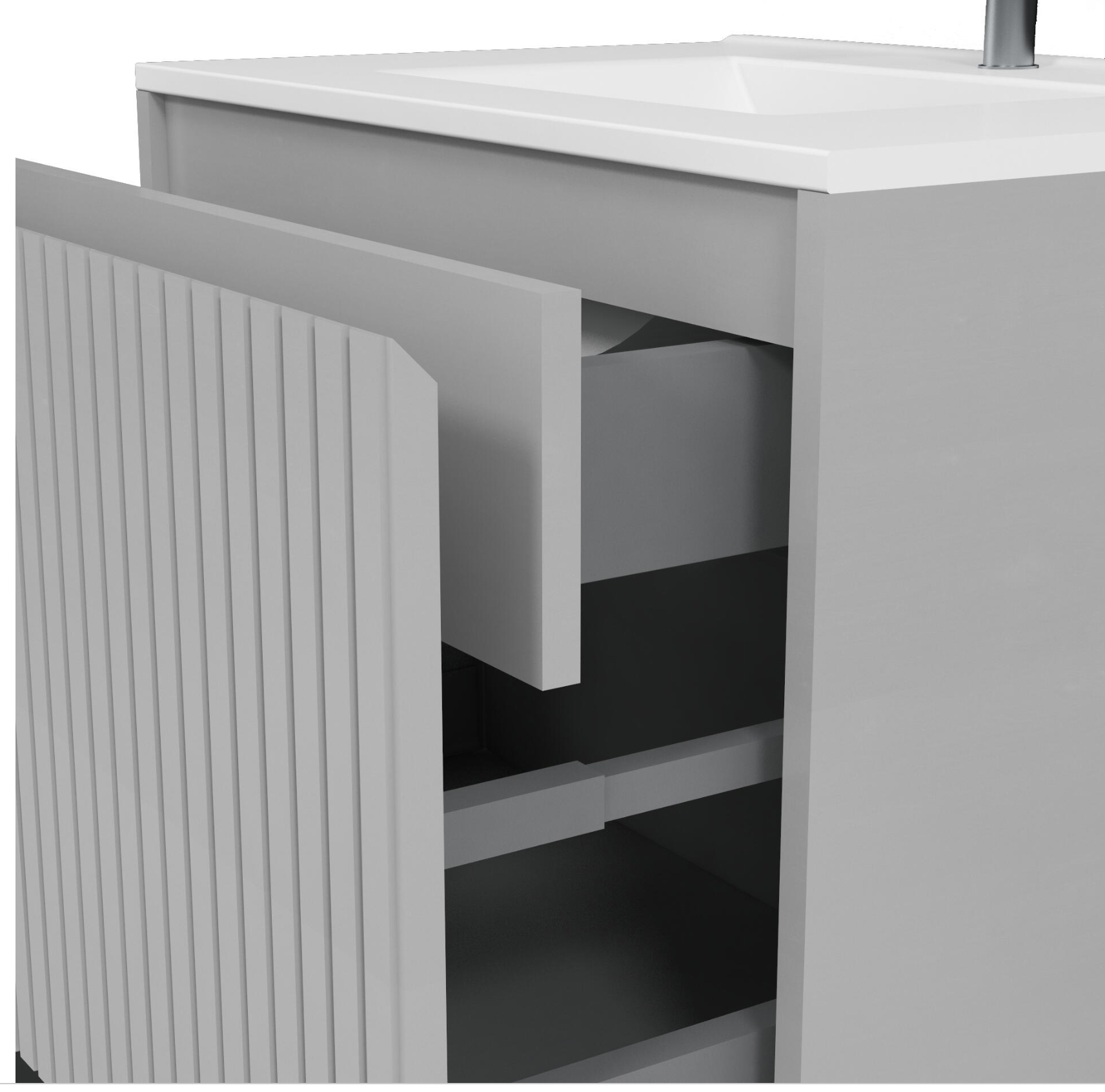 Eco & Bol & Wave complete bathroom set – mirror, basin, and vanity unit