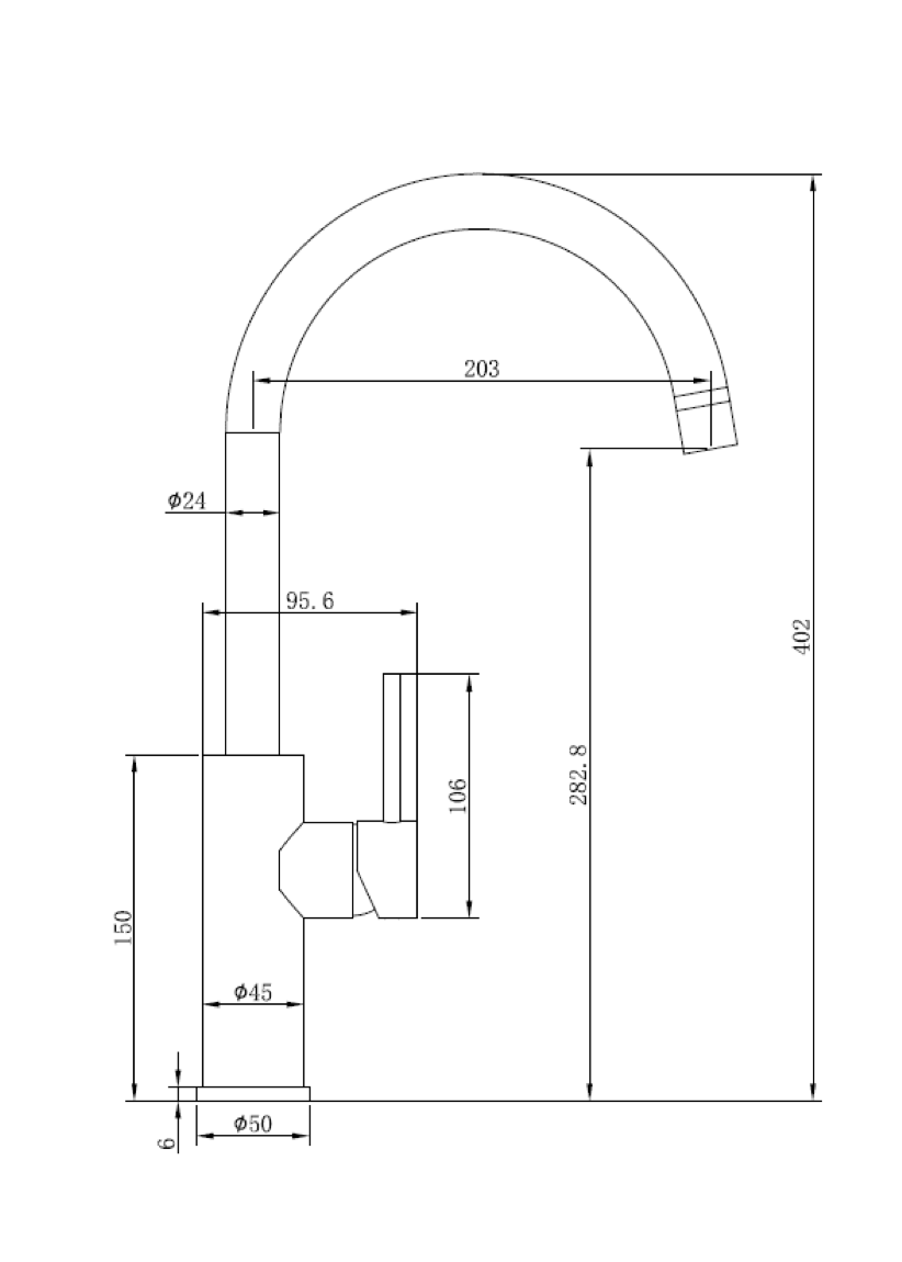 Atlantis high-pressure single-lever mixer – Caño Alto – Copper PVD – Stainless steel