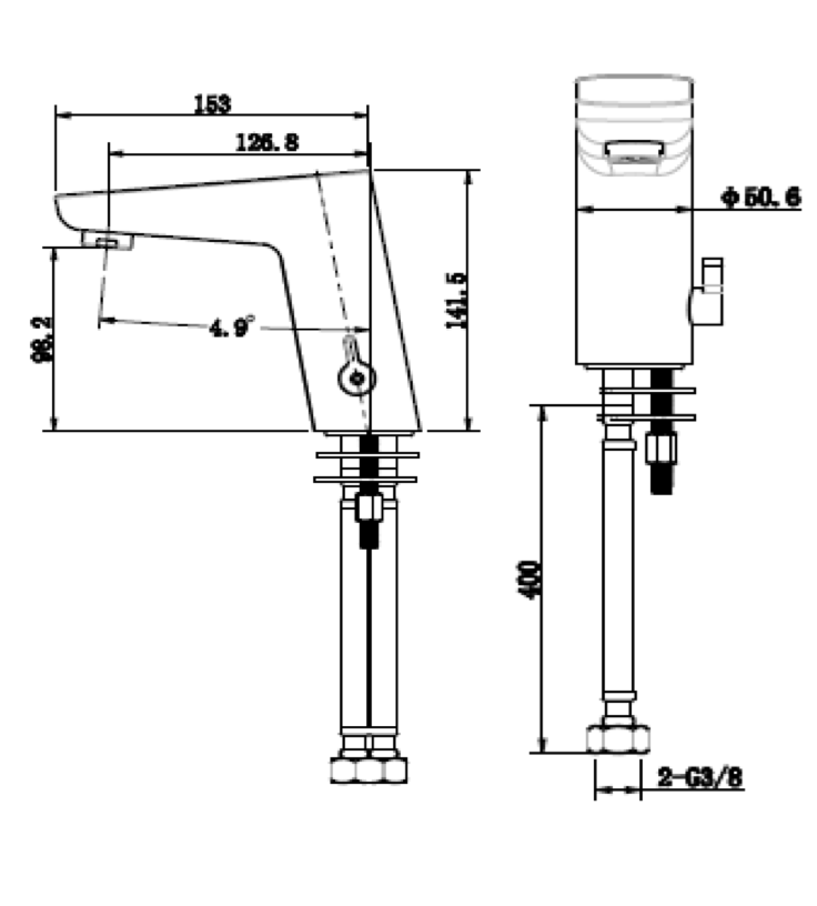 Single-lever pressure sensor fitting “Sensor Carbon” – chrome-plated