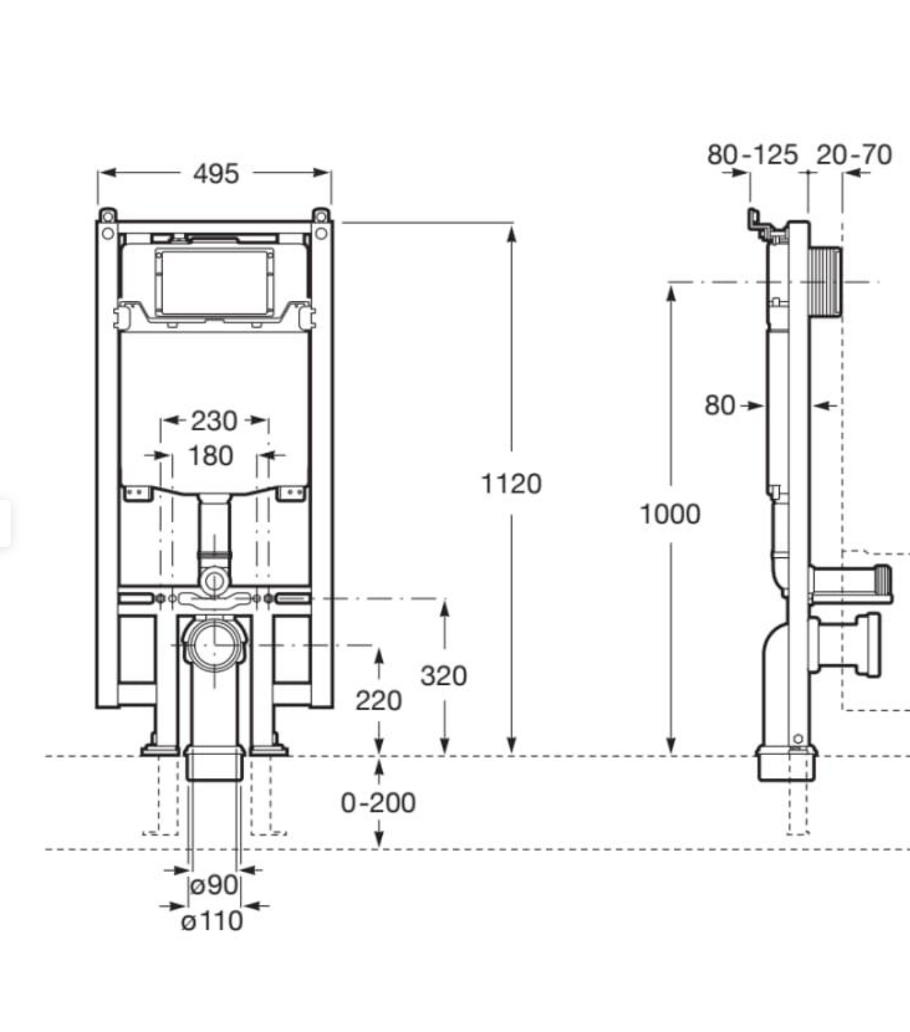 Roca WC-Komplettset Gap – Hänge-WC, Sitz, Unterputzrahmen &amp; Dual-Pulsdruckplatte