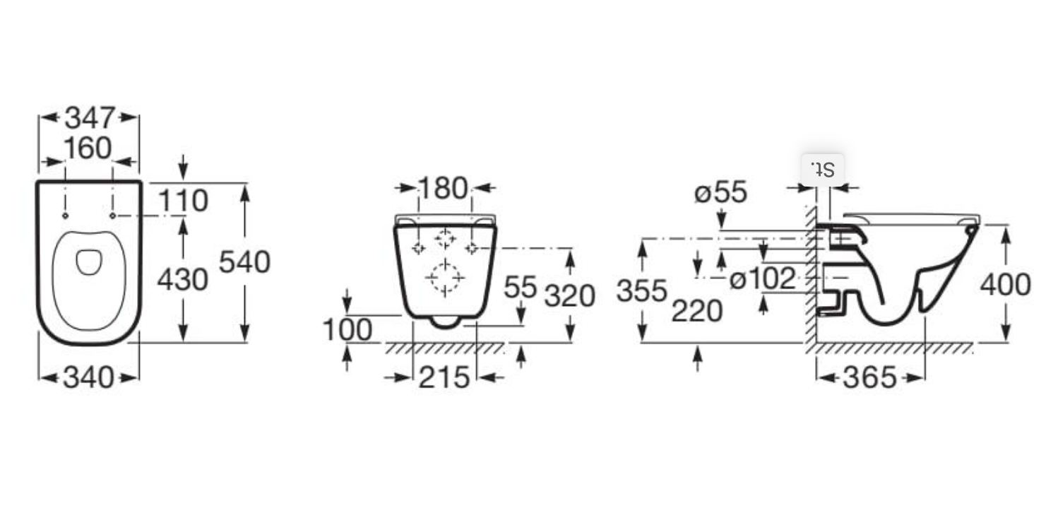 Roca WC-Komplettset Gap – Hänge-WC, Sitz, Unterputzrahmen &amp; Dual-Pulsdruckplatte