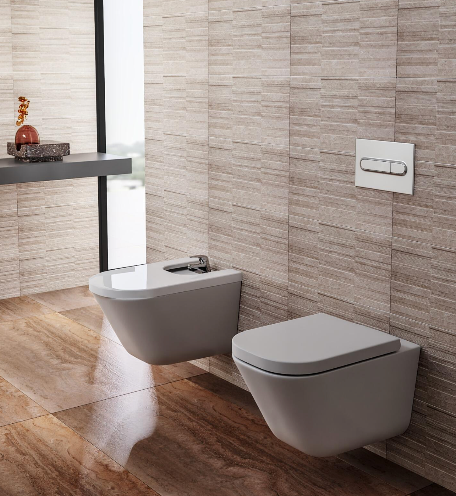 Roca WC-Komplettset Gap – Hänge-WC, Sitz, Unterputzrahmen &amp; Dual-Pulsdruckplatte