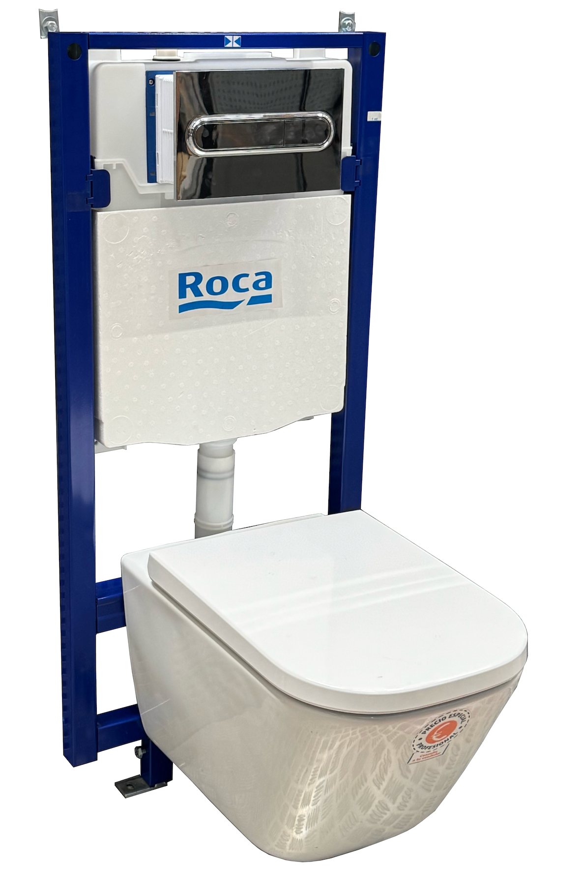 Roca Gap Complete Toilet Set – Wall-Hung Toilet, Seat, Concealed Frame & Dual-Pulse Push Plate