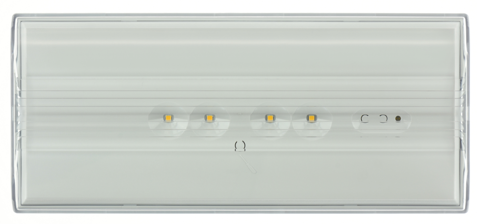 Permanent LED emergency light 150 lm IP44 – 4×0.5 W LEDs, 4000 K, 26×11.4×4.4 cm