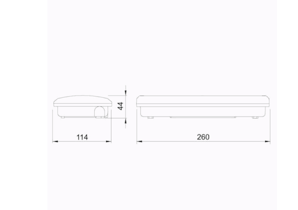 Permanent LED emergency light 350 lm IP44 – 12×0.5 W LEDs, 4000 K, 26×11.4×4.4 cm