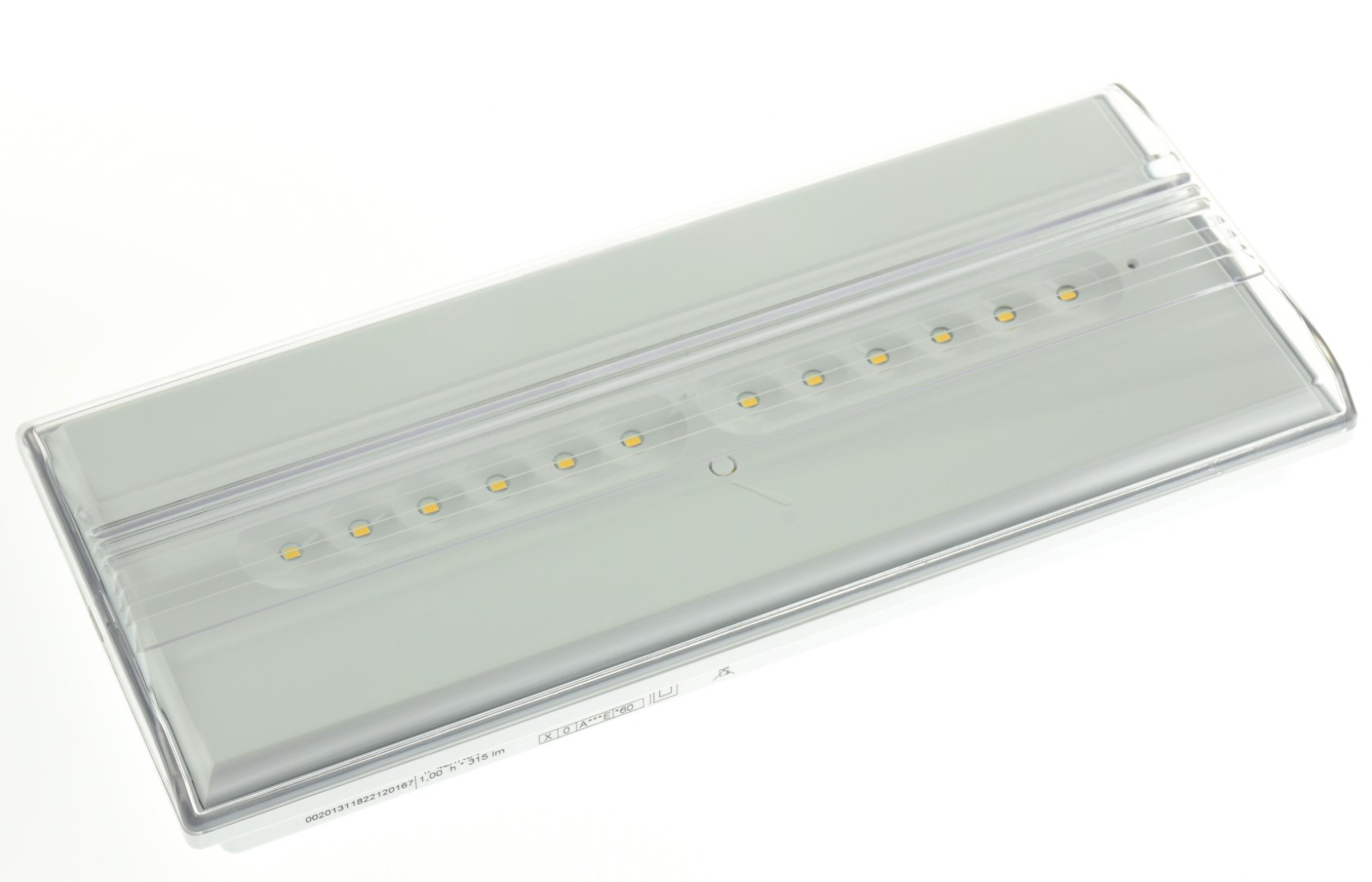LED emergency light, non-permanent, 70 lm, IP44 – 2×0.5 W LEDs, 4000 K, 26×11.4×4.4 cm