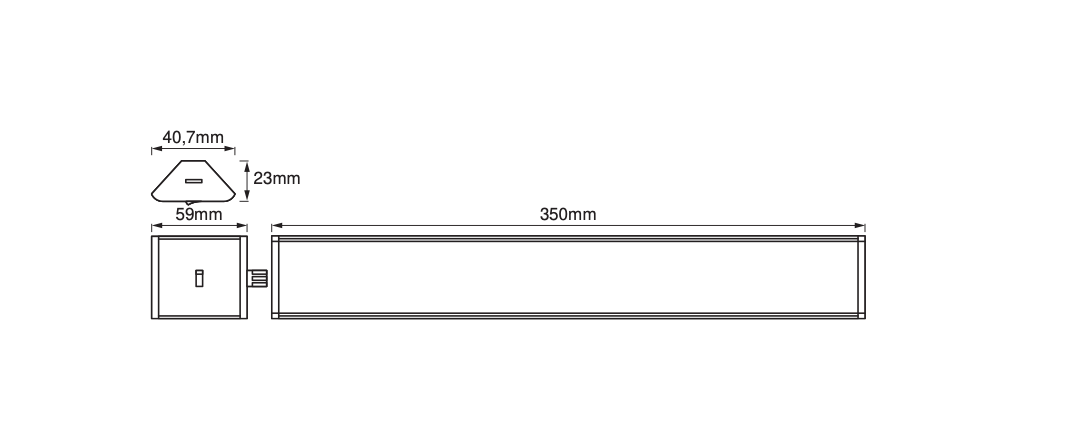 LED corner light with motion sensor – 350 mm, 5 W, warm white