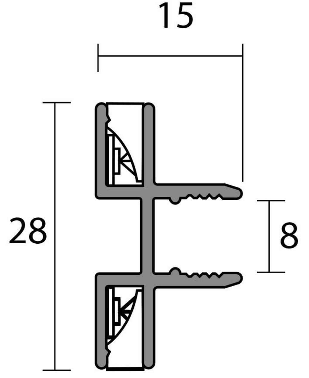 LED profile 200 cm glass shelf – aluminum, neutral white 4000 K