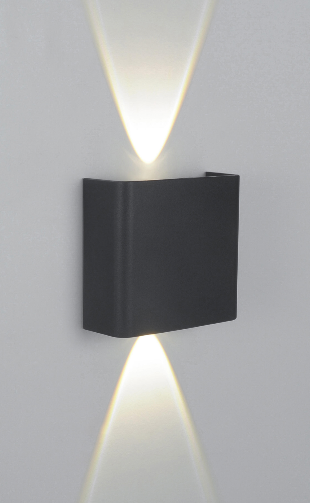 LED wall light 2 W – black – outdoor – IP65 – 11 × 10 × 3.8 cm