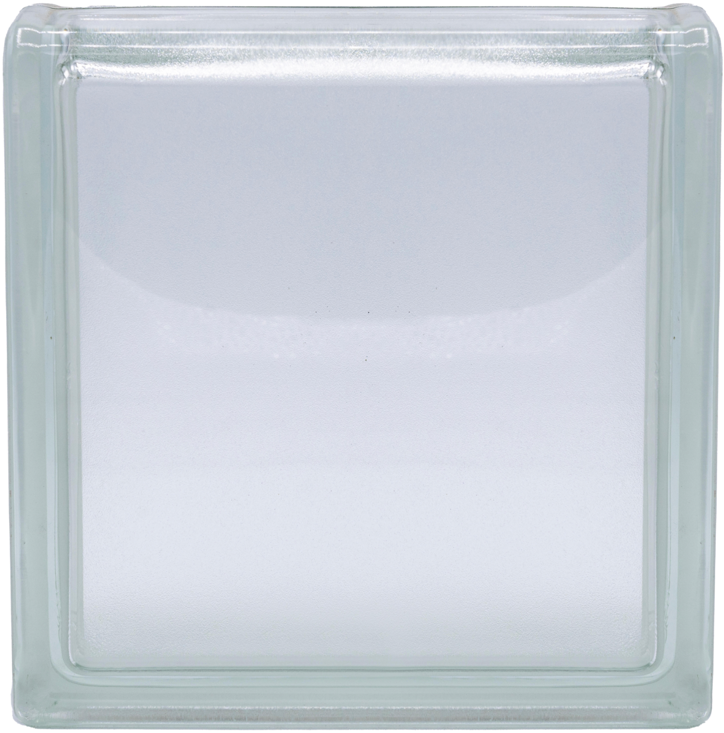 Satinado glass block – 19 × 19 × 8 cm, satin finish, linear design
