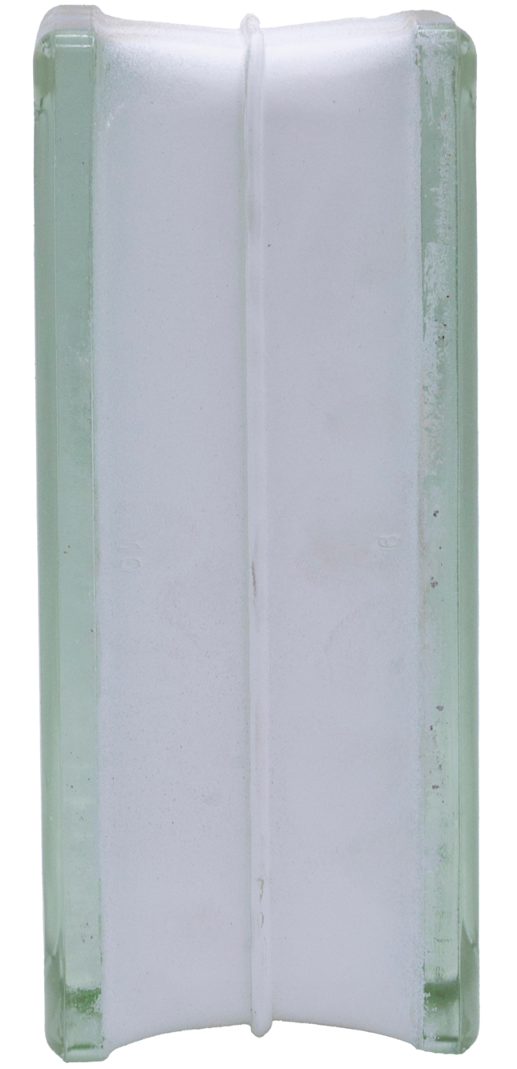 Glass block Incoloro – 19 × 9 × 8 cm, transparent, wavy