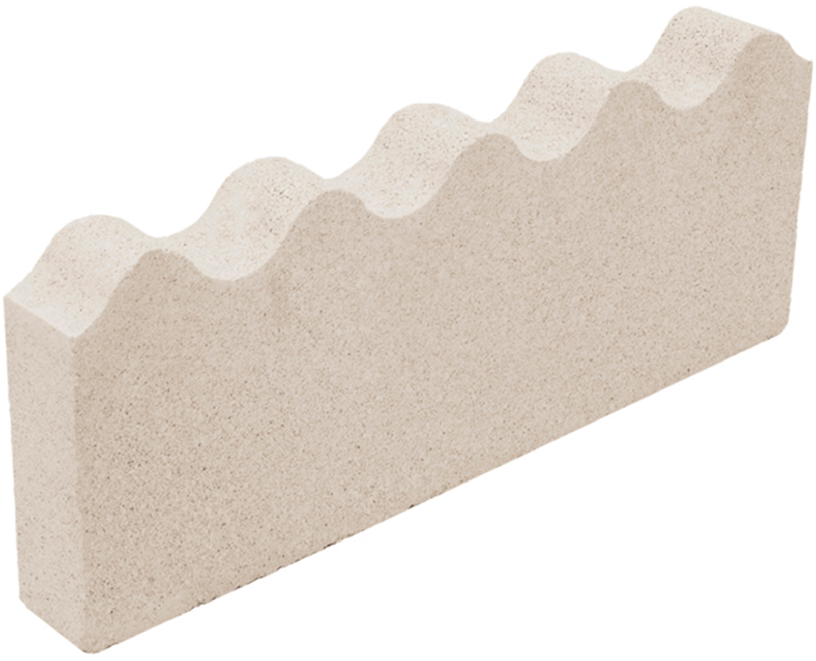 Corrugated concrete curb, white – 50 × 20 × 6 cm