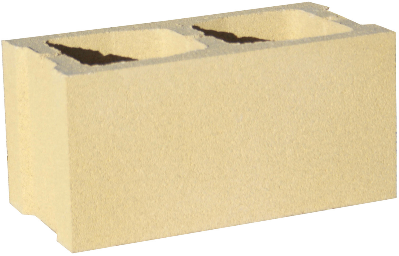 Smooth concrete block cream – 39 × 19 × 19 cm – for walls & fence