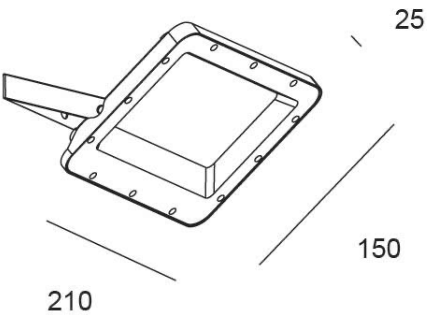 LED floodlight 50W CCT – Outdoor lighting – 21 × 15 × 2.5 cm