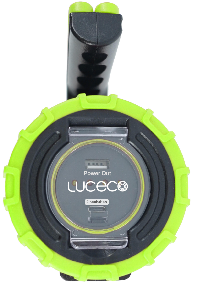 Luceco LED Hand Lamp 300 lm + 170 lm – Rechargeable via USB – IP44 – Power Bank
