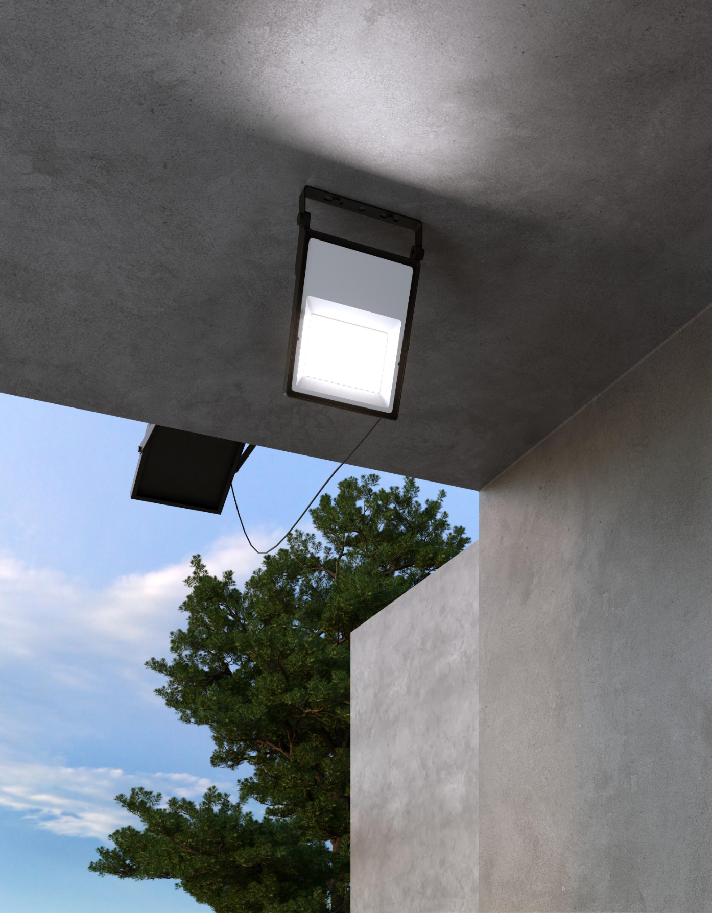 Solar floodlight 50 W – cool white (6500 K) – with remote control & timer – IP66