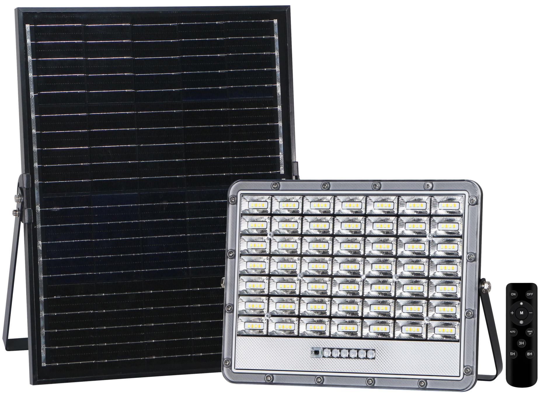 200 W solar floodlight – CCT (3000 / 4000 / 6000 K) – with remote control & sensor – IP65