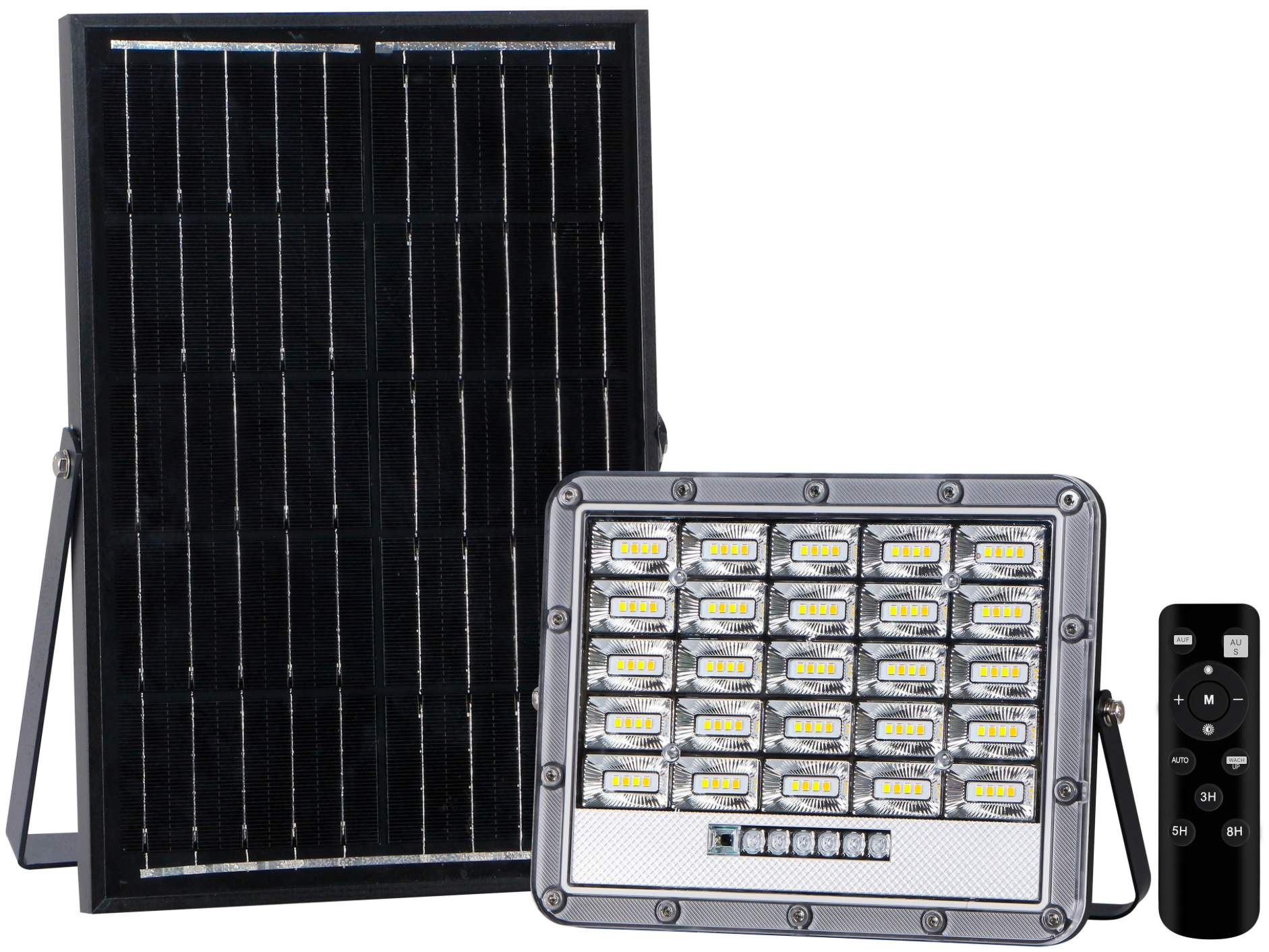 Solar floodlight 100 W – CCT (3000 / 4000 / 6000 K) – with remote control – IP65