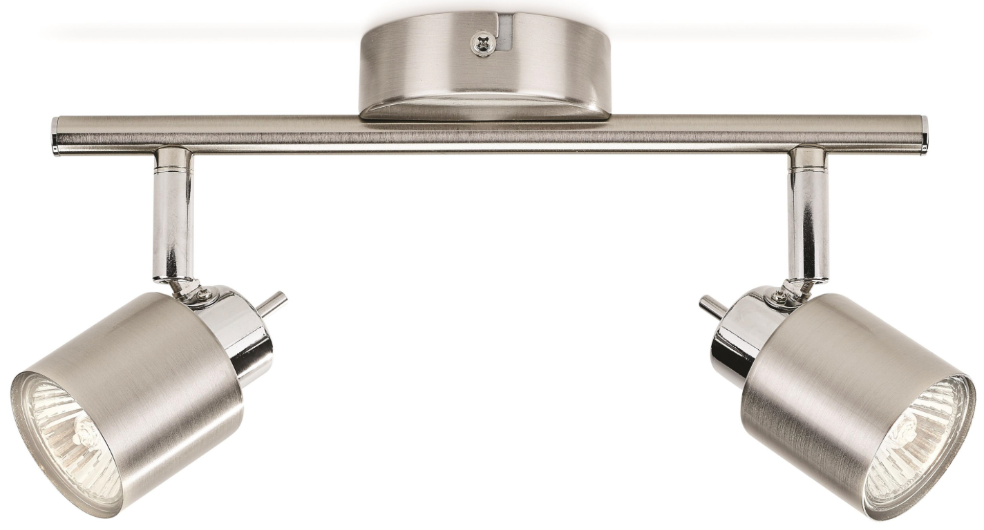 2-bulb spotlight “Meranti” – matt chrome – GU10 – IP20 – dimensions 28.5 × 15.5 × 1 cm