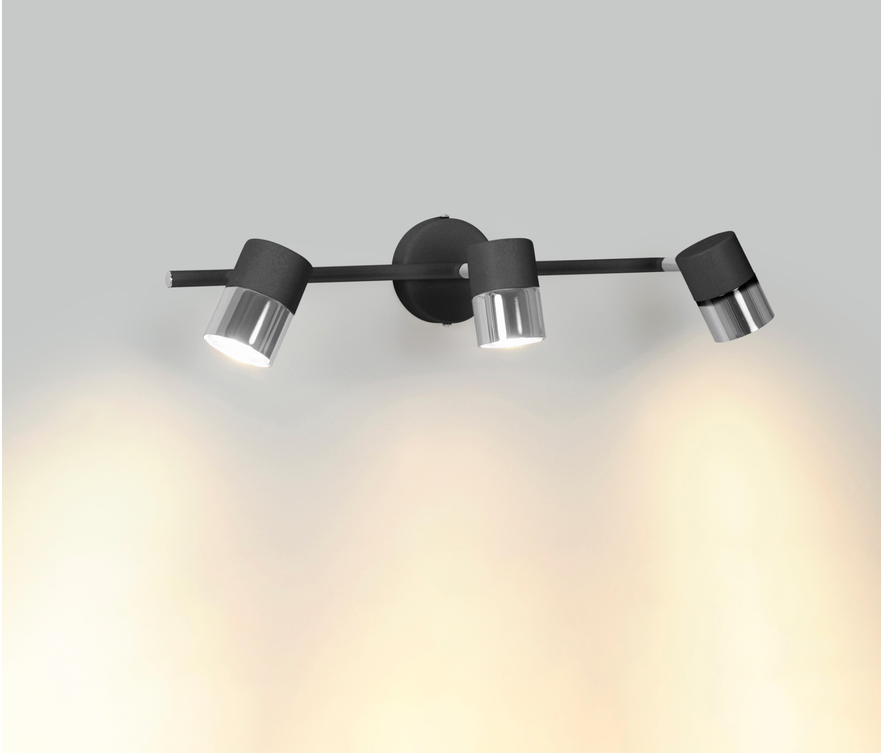 3-light spotlight “Cloc” – Black – GU10 – IP20 – Ø 9 × 50 × 8 cm