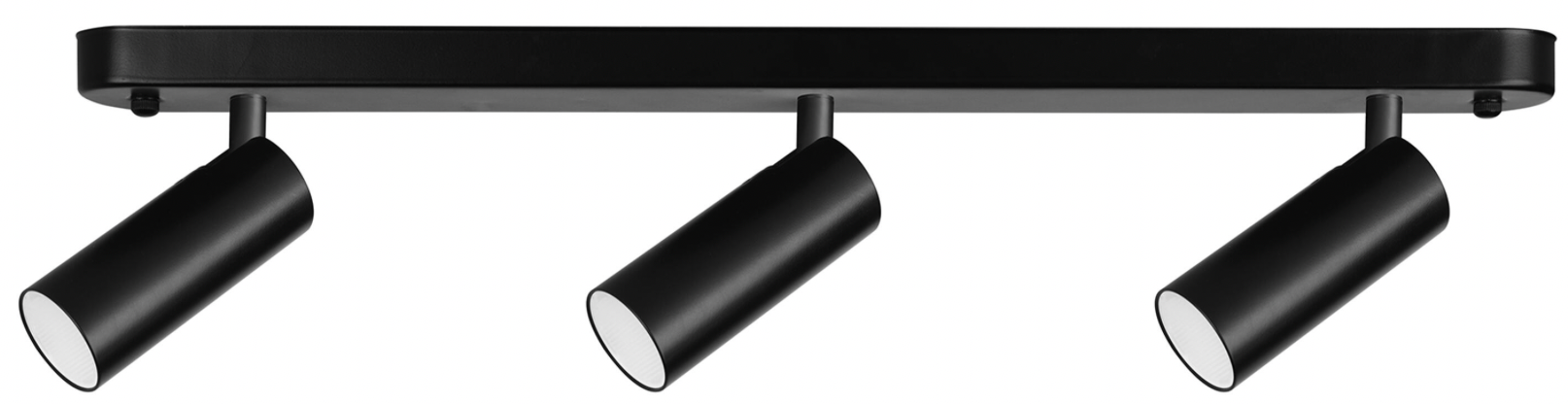 3-light LED spotlight “Logos” – 12.6 W – Neutral white – Black – IP20 – Dimensions 56.8 × 5.5 × 15.6 cm