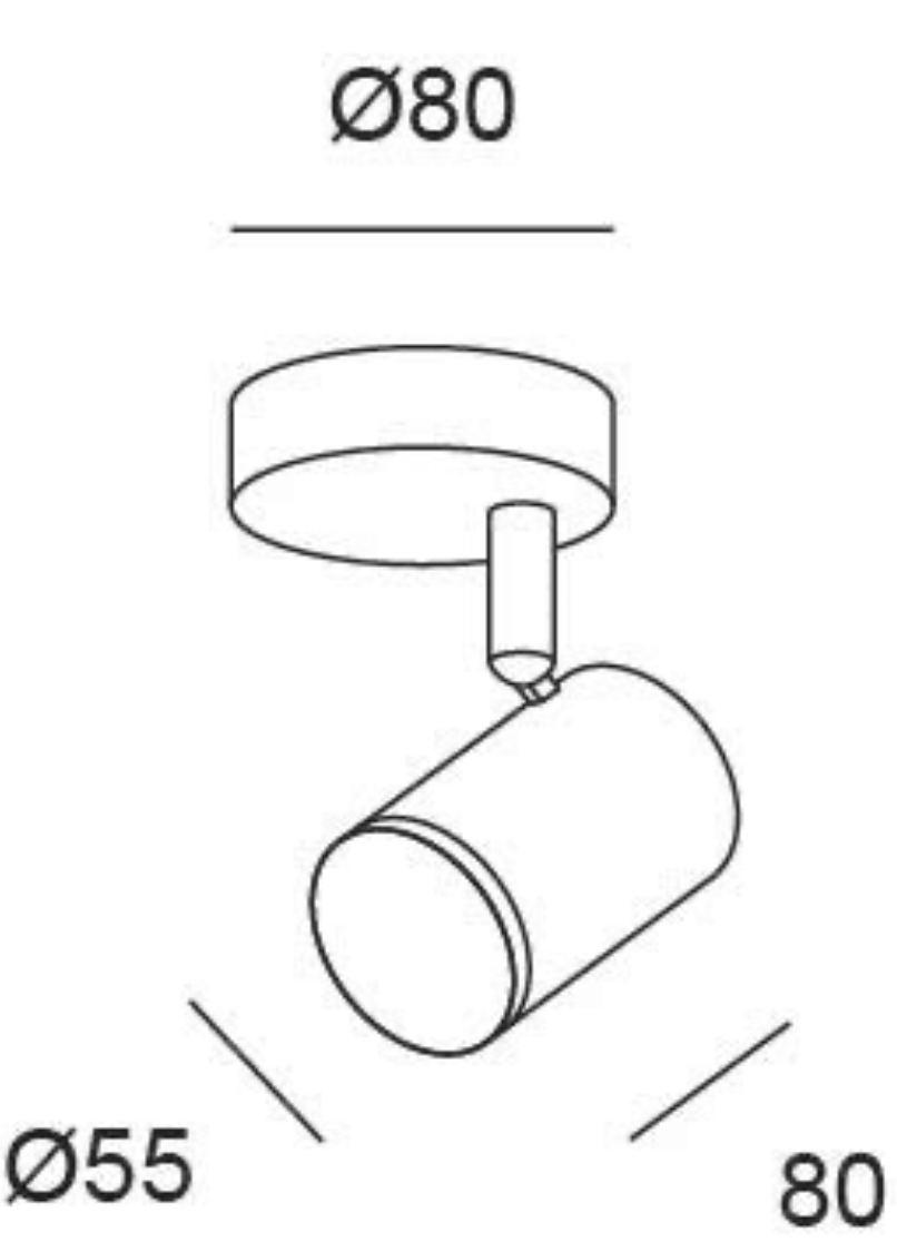 كشاف LED أحادي المصباح من Artic – 5.7 واط – أبيض محايد – أسود – IP20 – Ø 8 × 8 سم