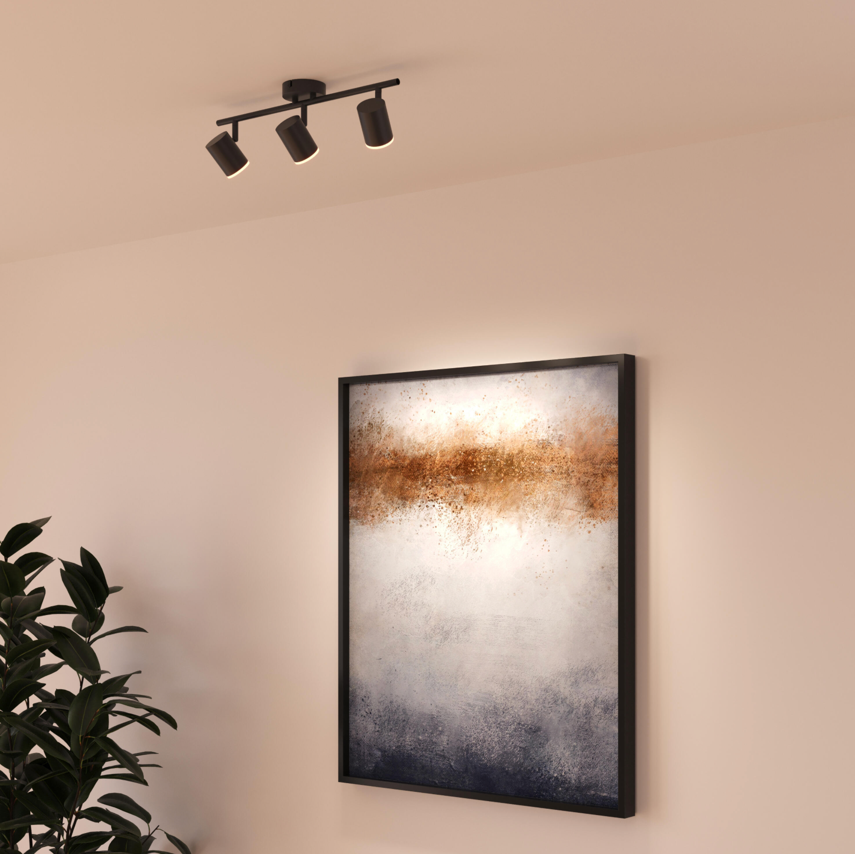 3-light LED spotlight Artic – 17.1 W – Neutral white – IP20 – Black