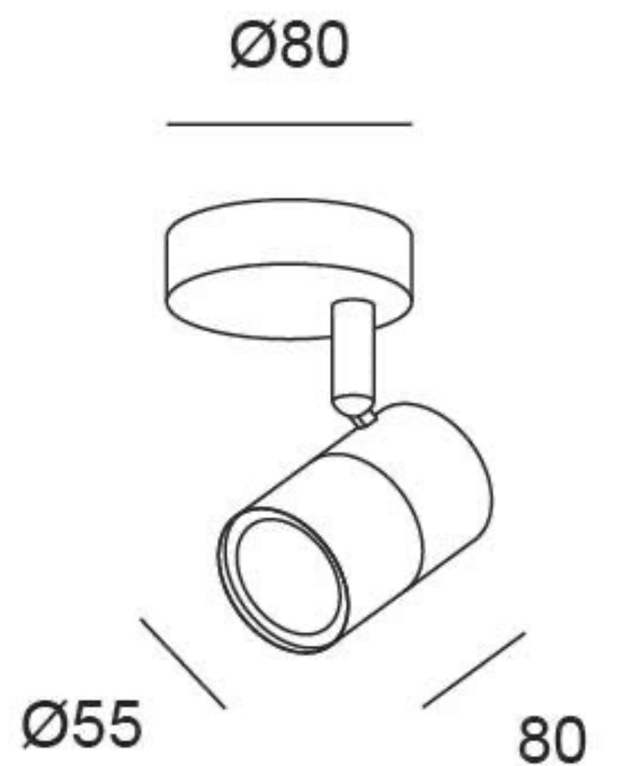 Single-bulb LED spotlight “Cloc” – Black – GU10 – IP20