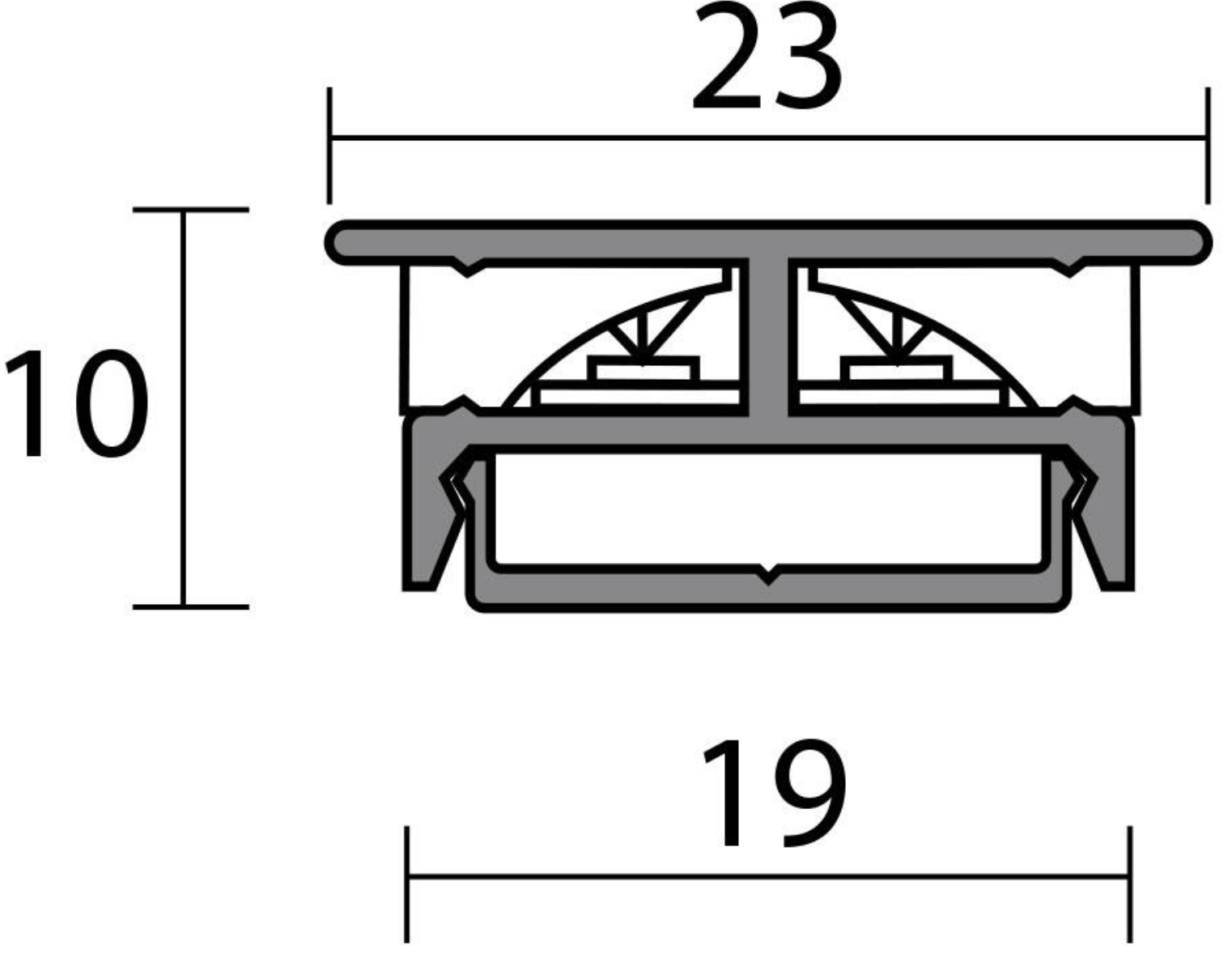 LED profile 200 cm for surface mounting – aluminum look, 4000 K