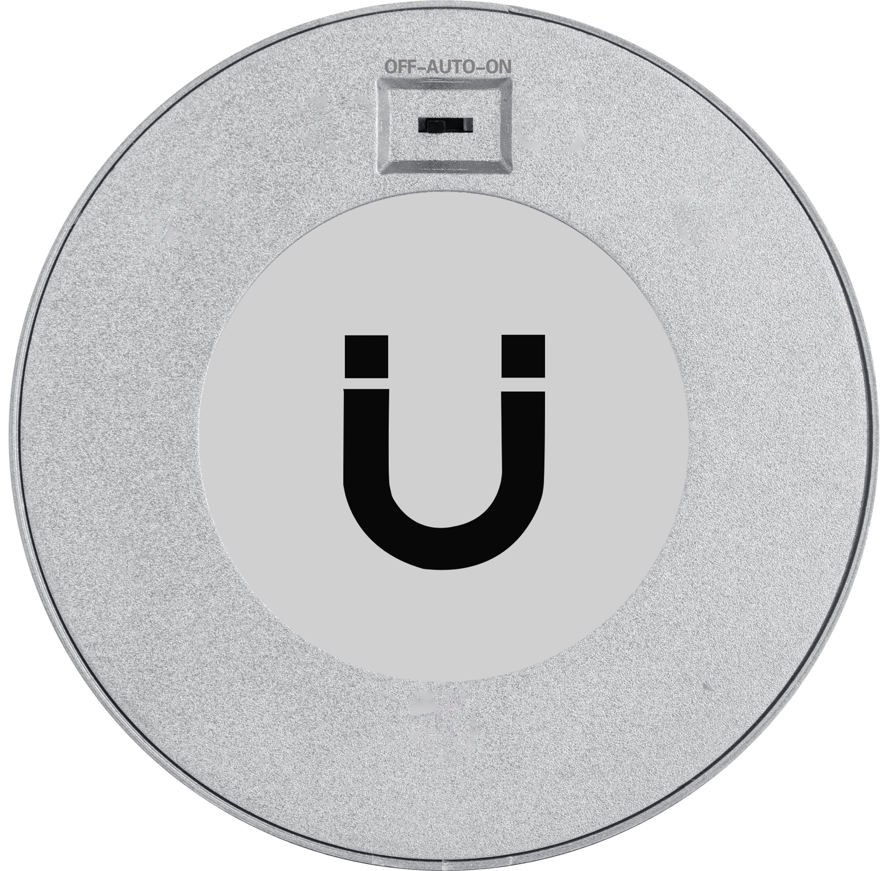 LED light, circular, extra-flat, rechargeable, gray – Ø 8 × 1.6 cm