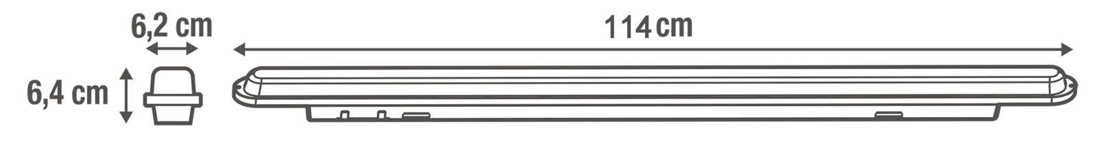 LED panel light 114 cm – 20 W, neutral white