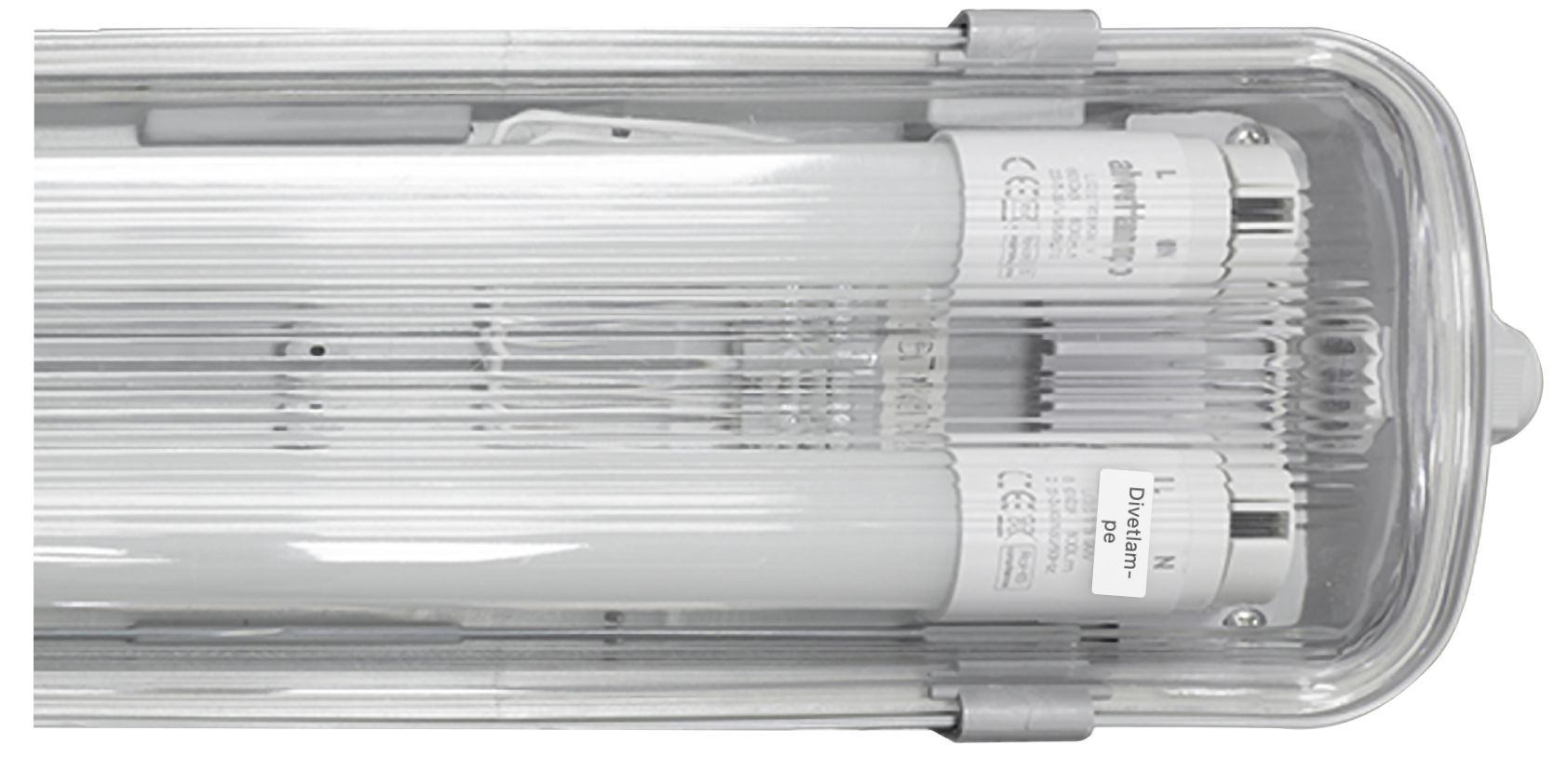 LED recessed luminaire 2×25 W cool white IP65