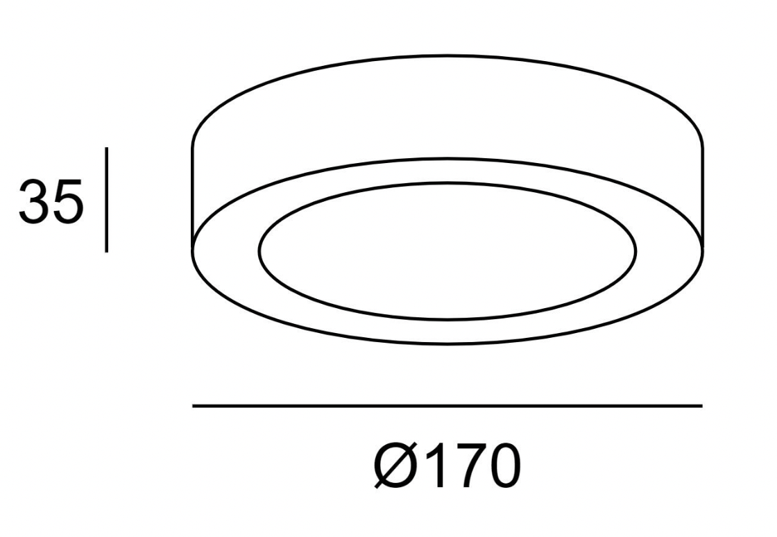 LED surface light, round, white, 12 W – warm white, 3000 K
