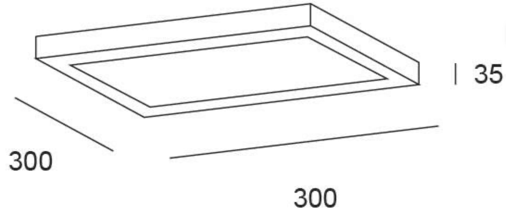 LED surface light, square, white, 24 W – CCT (warm/neutral/cool white), 300 × 300 mm