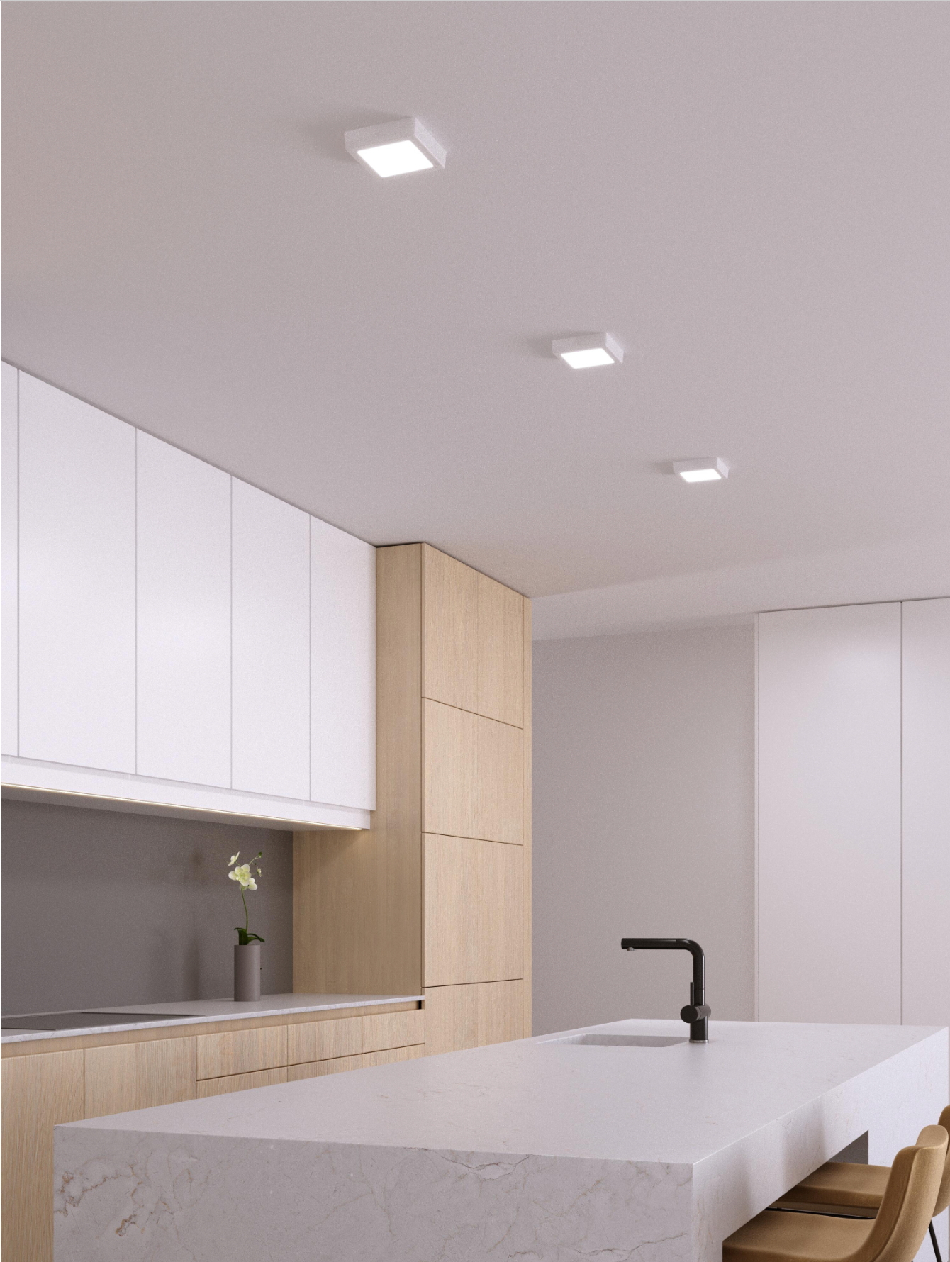 LED surface light, square, white, 12 W – CCT (warm/neutral/cool white) – 1620 lm