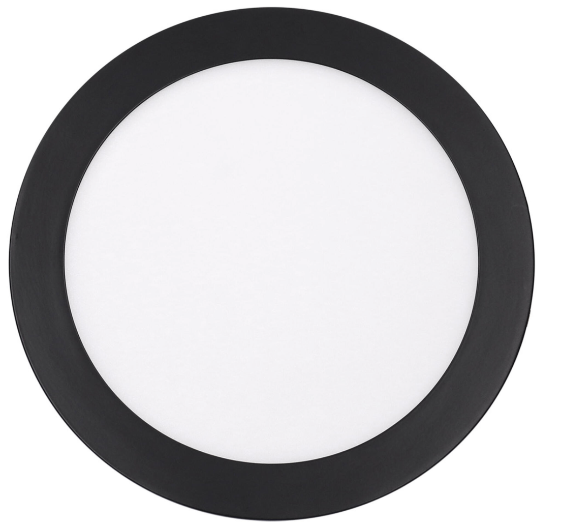 LED recessed light, round, black, 18 W – CCT (warm/neutral/cool white) – 2430 lm