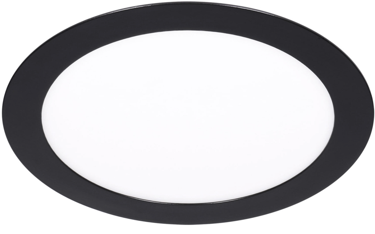 LED recessed light, round, black, 12 W – CCT