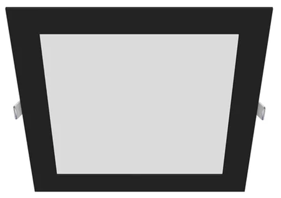 LED recessed light, square, black, 18 W – CCT (warm/neutral/cool white), 2430 lm