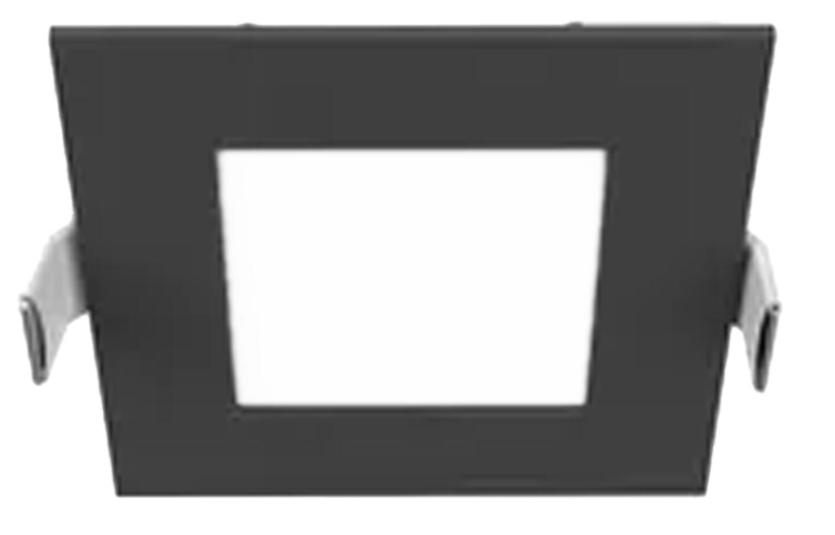 Square black recessed LED light, 6 W – CCT (warm/neutral/cool white)