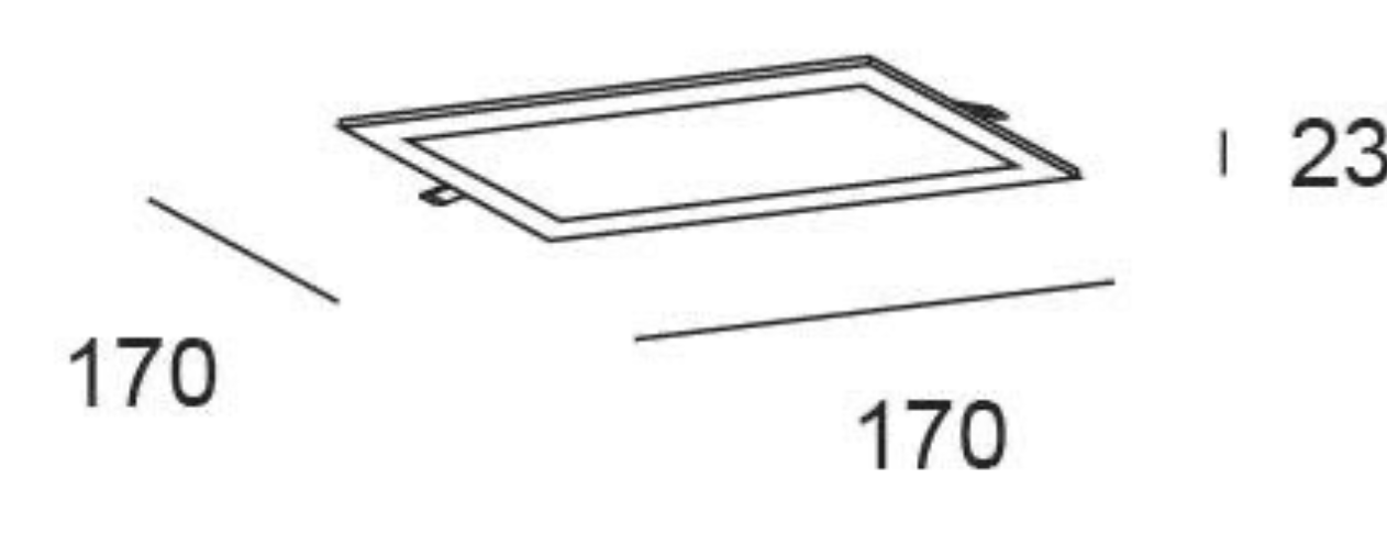 Square black recessed LED light, 12 W – CCT (warm/neutral/cool white) – 1620 lm