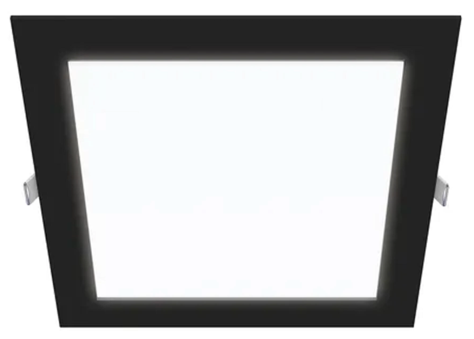 Square black recessed LED light, 12 W – CCT (warm/neutral/cool white) – 1620 lm