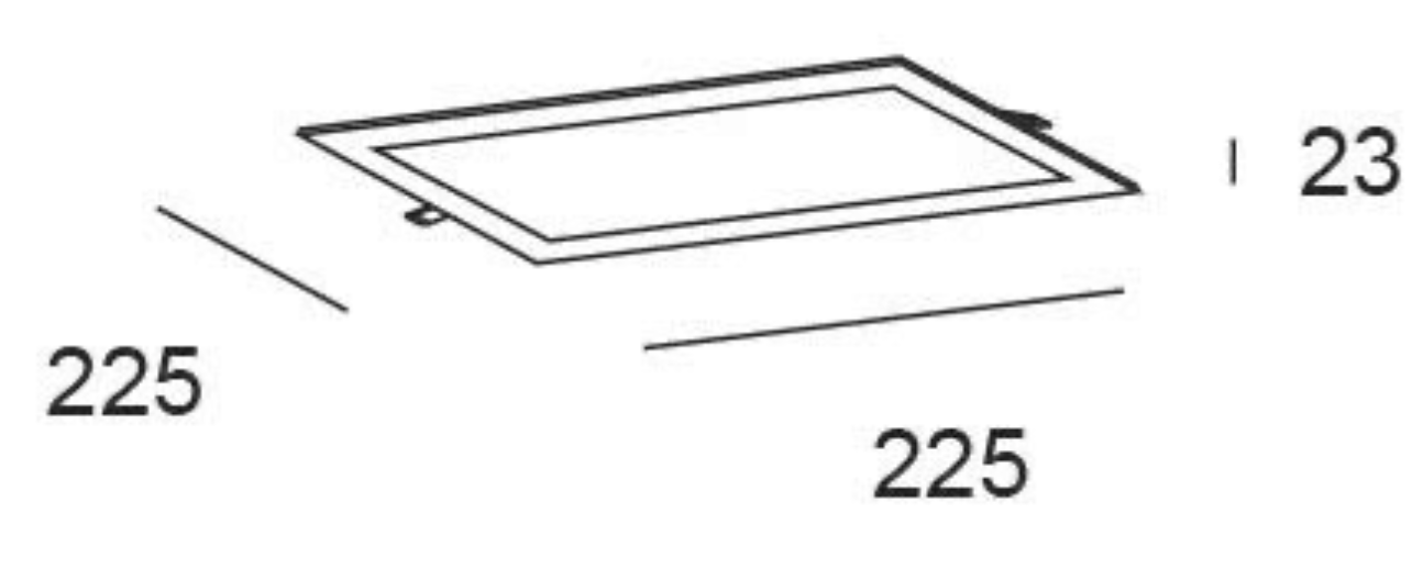 Square gray recessed LED light, 18 W – CCT (warm/neutral/cool white), 2430 lm