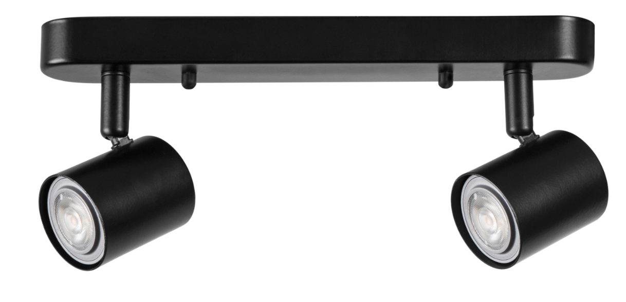 2-light spotlight “Keeper” – Black – IP20 – GU10 – Indoor use