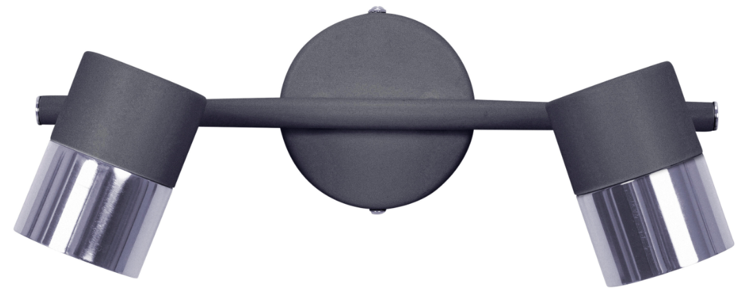 2-bulb spotlight “Cloc” – Black – IP20 – Ø 9 × 8 cm – GU10