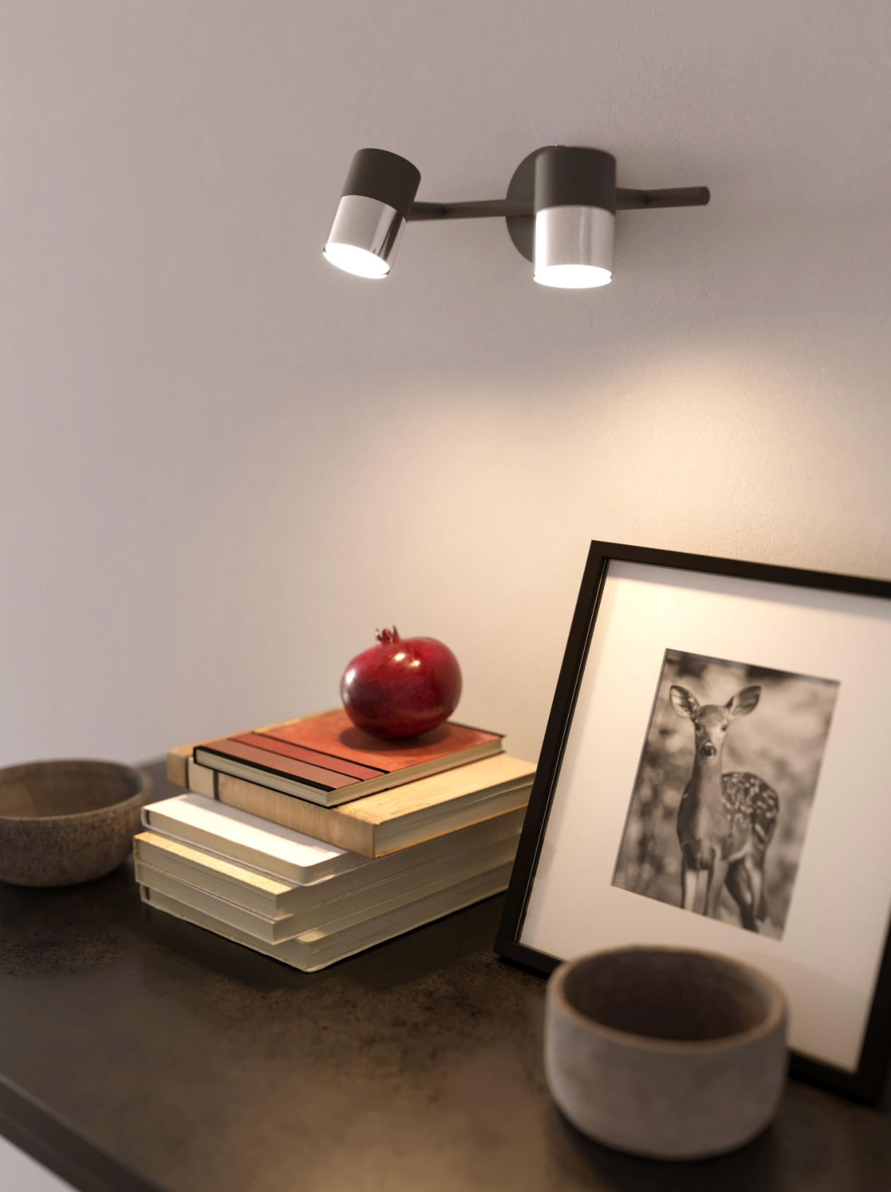 2-bulb spotlight “Cloc” – Black – IP20 – Ø 9 × 8 cm – GU10