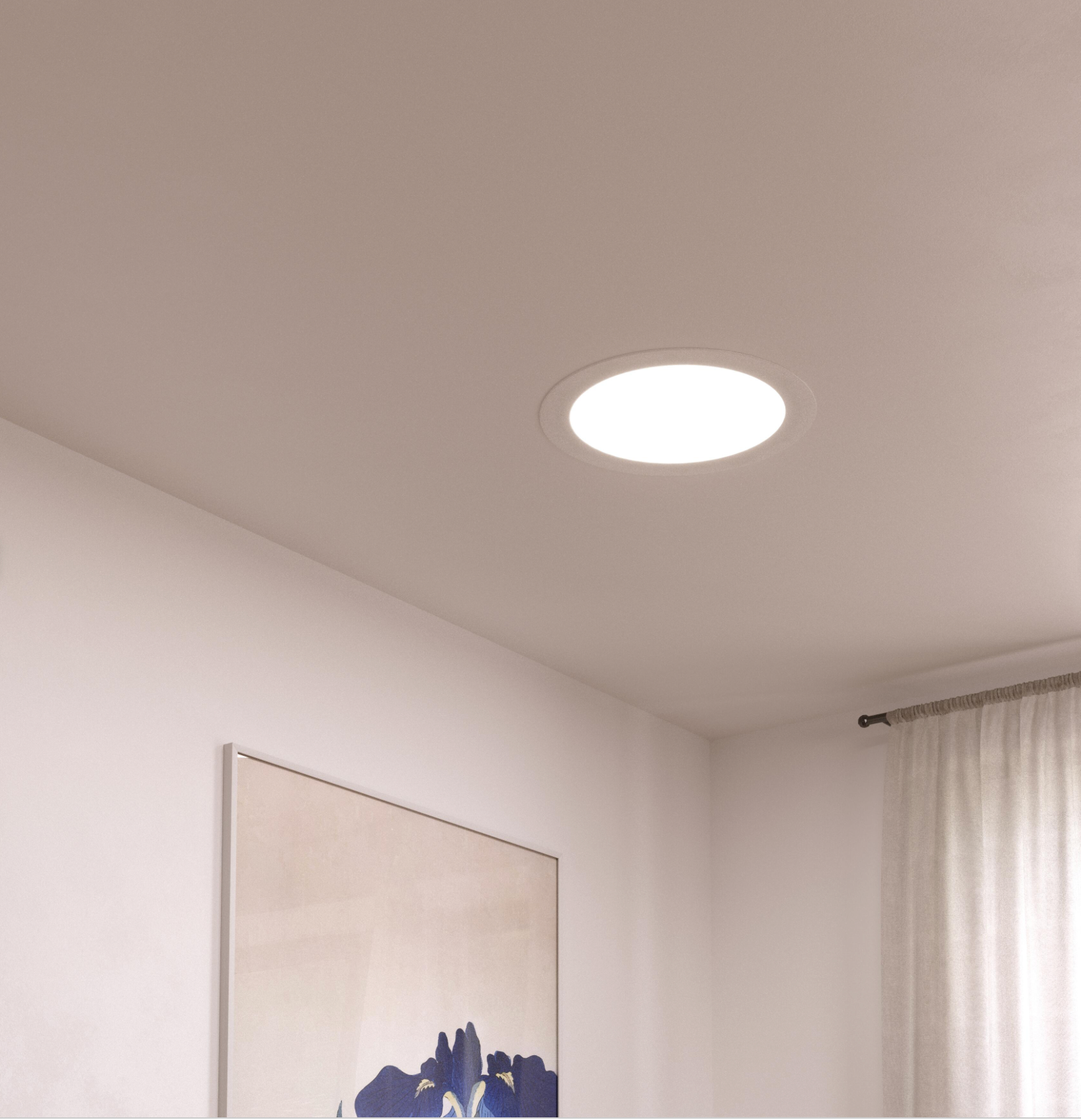 LED recessed light, round, white, 18 W – CCT (warm/neutral/cool white) – adjustable